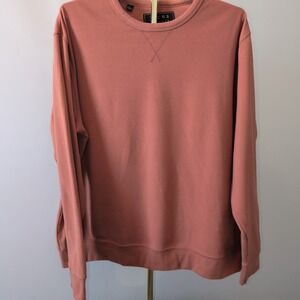 Jachs New York Fleece Sweatshirt Women Large Burnt Orange‎ Crew Neck Stretch